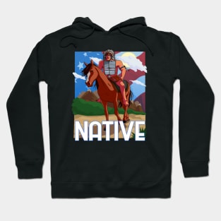 Native American Day Lakota Chief Horseback Hoodie